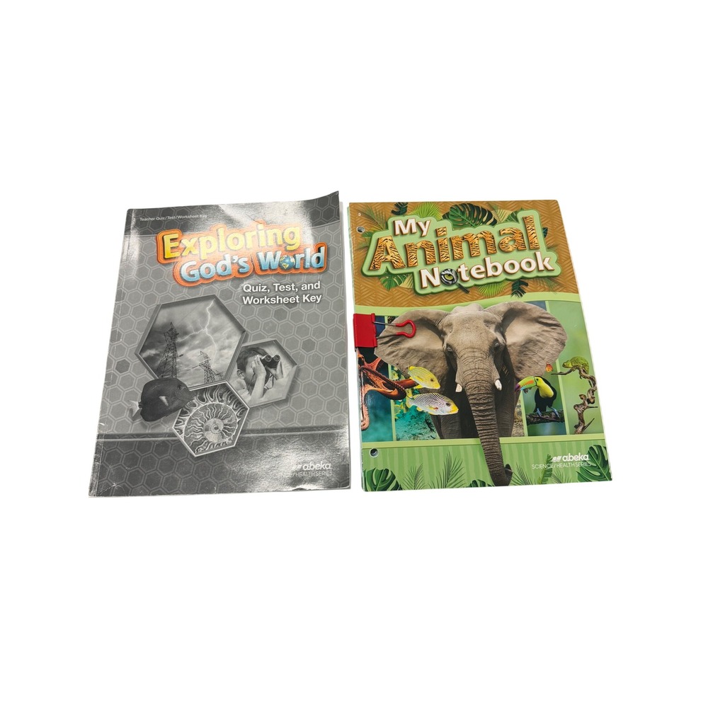 Abeka Exploring Gods World Quiz Test Key and My Animal Notebook 5th Edition Set